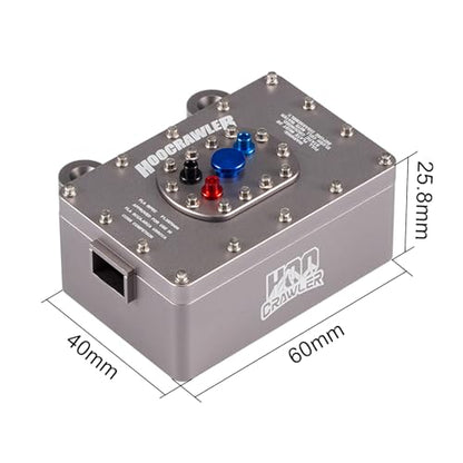 Aluminum Alloy 1:10 Scale RC Fuel Cell Receiver Box for RC4WD TF2 SCX10 Pro VS4-10 1/8 1/10 RC Crawler Upgrade (Silver) - color: Silver