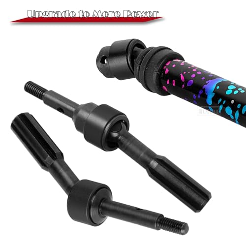 RC Drive Shaft CVD Axles Upgrades Part for 1/10 Slash VXL 4X4,Rustler VXL 4X4,Stampede VXL 4X4,#45 Steel Front Rear Driveshaft with Hex,Colorful - color: Colorful - Upgrades