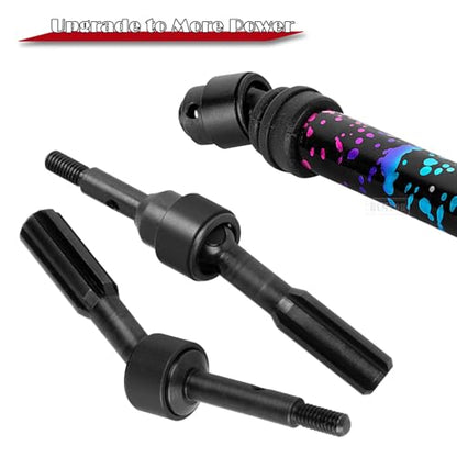 RC Drive Shaft CVD Axles Upgrades Part for 1/10 Slash VXL 4X4,Rustler VXL 4X4,Stampede VXL 4X4,#45 Steel Front Rear Driveshaft with Hex,Colorful - color: Colorful - Upgrades