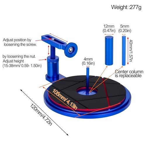 RC Tire Gluer Tool, Adjustable Aluminum RC Tire Gluing Stand for 1/10 & 1/8 Scale On-Road Off-Road Drift Cars, Fits 40mm & Smaller RC Tires (Blue) - color: Blue