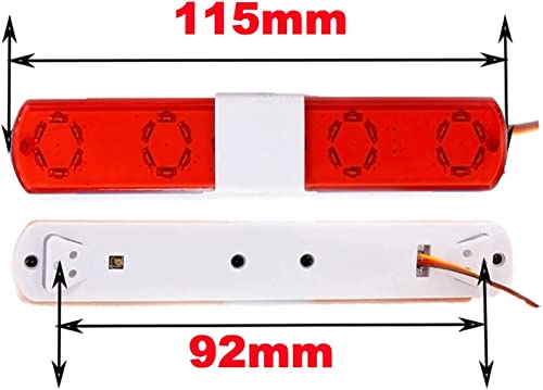 RC Car Alarming Light,WONFAST Multi-Function LED Police Night Light Bar Flash Lamp Compatible with 1/8 1/10 1/12 RC Model Car for HSP TRX4 Tamiya CC01 Axial SCX10(115mm-Red) - color: 115mm-Red
