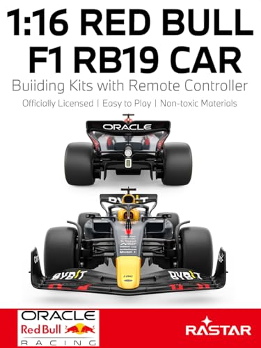RASTAR Build Your Own RC Car RedBull F1 Kit with Remote, Motor & DIY Decals | Officially Licensed, Ideal Gift, 55PCs 1/16 Scale Formula 1 Model Car Building Kit for Play & Display, 92600