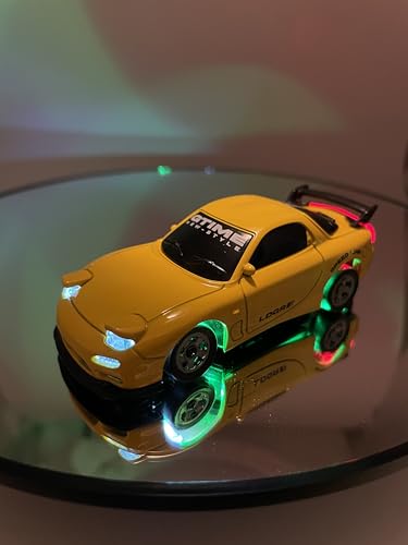 Mini RC Drift Car 1:64 Scale, Remote Control Car with LED Lights & 2-Speed Modes, Upgraded 2.4G Wireless Radio Remote Control for Multi-Users Speed (Yellow) - color: Yellow