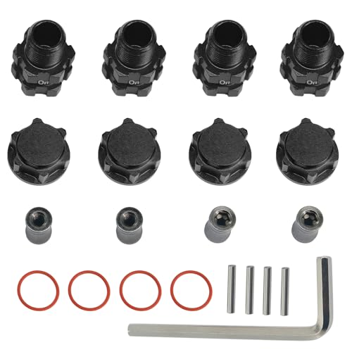 Rc Wheel Hex 10mm Extended Hub Drive 14mm to 17mm for Arrma 1/10 3S Senton/Granite/Vorteks/Infraction/Big Rock/Vendetta (Black) - color: Black
