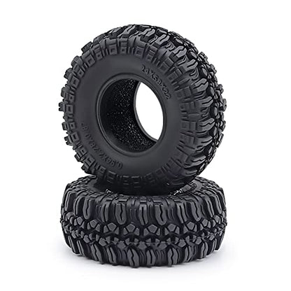 RCHUBAM 4PCS 1.0" Crawler Tires Micro Rubber Tires for 1/18 TRX4M Axial 1/24 SCX24 Deadbolt RC Crawler Car (A-58mm) - color: A-58mm