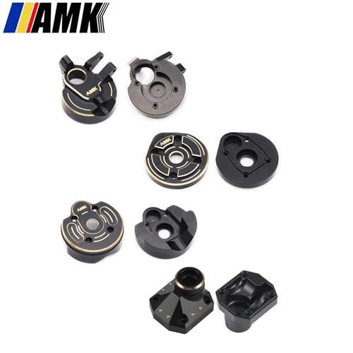 AMK 1/10 Capra Brass Kit 571g UTB10 Diff Cover Front Rear Axle Housing Portal Steering Knuckle Caps for RC Crawler Axial Capra Upgrades
