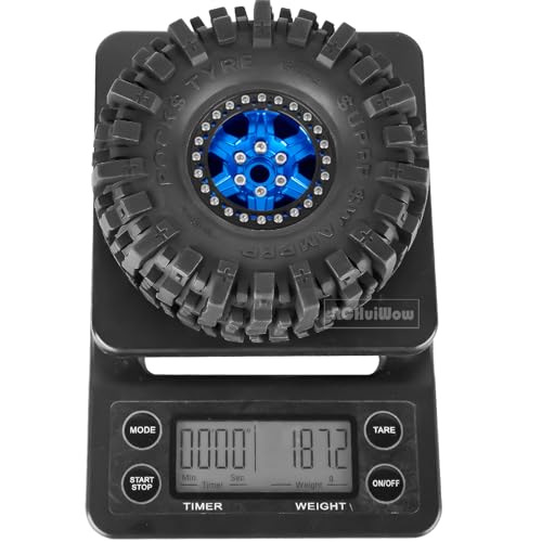 1.9 Beadlock rc Tires Wheels for 1/10 TRX4 TRX6 SCX10 90046 AX103007 Gen8 Gen7 D90 VS4-10 MST CFX RC Crawler,1.9 Wheels and Tires Alloy Aluminium Rims w/Rubber Tyres,Navy Blue - color: Navyblue(4pcs)