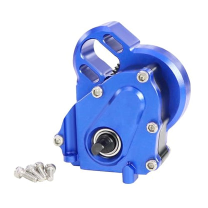 Aluminium 21% Overdriven Billet Transmission Gearbox for 1/24 RC Crawler Axial SCX24 Deadbolt C10 JLU Gladiator Bronco Upgrades (Blue) - color: Blue