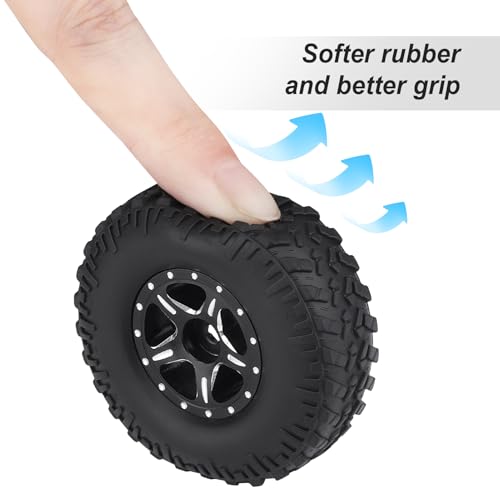 HobbyPark 1.0 Beadlock Wheels for TRX4M AX24 SCX24 FCX24 Enduro24 1/18 1/24 RC Crawler Car (Style B with Tires) - style: Style B with Tires