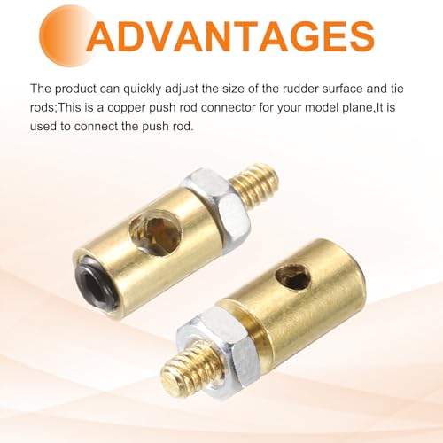 MECCANIXITY Linkage Stoppers Connecting Servo Arm, Push Rod with Nut and Screw for RC Airplane, D4x1.6mm D4x2.5mm 10 Pcs - size: D4x1.6mm; D4x2.5mm