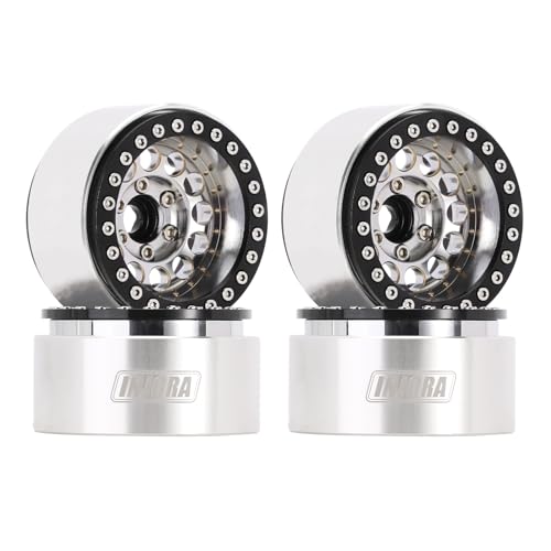 INJORA 1.9" 150g Brass & Aluminum -10mm Offset Wheels for 1/10 RC (Silver) - color: Silver