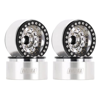 INJORA 1.9" 150g Brass & Aluminum -10mm Offset Wheels for 1/10 RC (Silver) - color: Silver