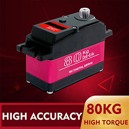 GoolRC Digital Servo 80kg Metal Gear 270?High Torque Digital Servo High Torque Servo Waterproof Replacements for 1/5 HSP HPI RC Car Baja Car - size: 180 degree