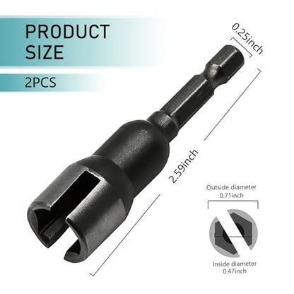 Power Wing Nut Driver Set, Hex Shank Nut Disassembly Tools for Panel Nuts Bolts C Hook Screws Eye, Wing Slotting Socket Wrench, Universal for Most Cars Trucks (Black #2.5 In Height)