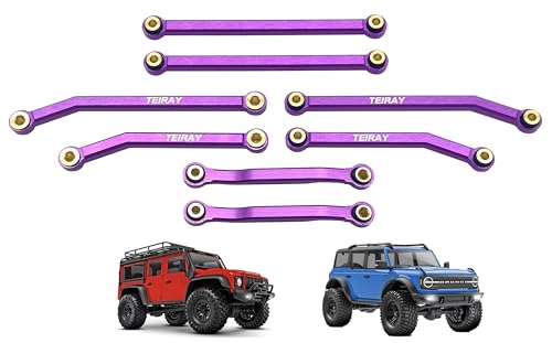 Trx4m Upgrades High Trail Links Clearance Chassis CNC Aluminum Set for Traxxas TRX4M 1/18 Upgrade Parts (Purple) - color: Purple Links