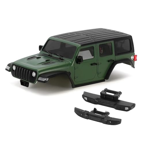 RC Upgrade Parts for TRX4M for Bronco for Defender for Chassis 1/18 RC Crawler 6.10in Wheelbase ABS Hardtop Body Kit with Front Rear Bumpers(Green) - size: Green