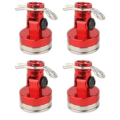 4PCS RC Magnetic Body Post with Clips,Alloy Magnetic Stealth Invisible Body Shell Mount Column Compatible with HSP Redcat Himoto Traxxas SCX10 4WD 1/10 RC Car (red) - color: Red