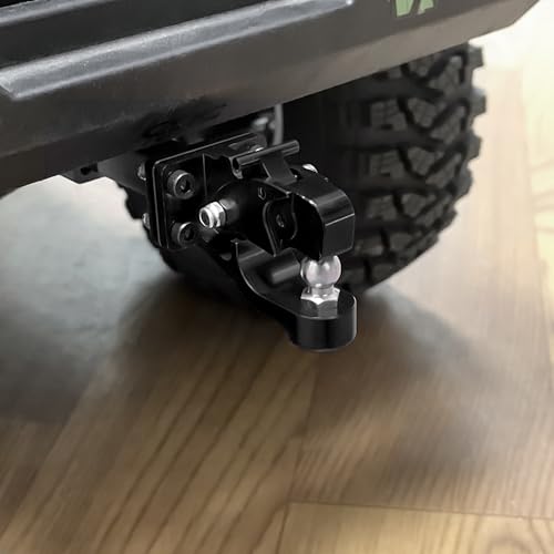 Aluminum Tow Trailer Hitch Shackle Hook for Axial SCX6 | 1/6 Scale Rear Bumper RC Crawler Upgrade,Black - color: Black