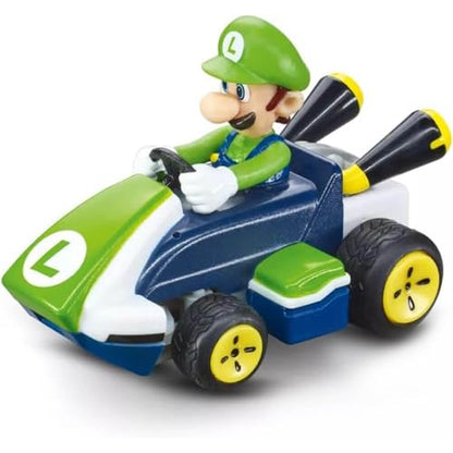 Carrera RC Nintendo Mario Kart 2.4 GHz Mini Collectible Radio Remote Control Toy Car Vehicle - Luigi | Official Licensed Mario Miniature Collectible Toy RC Car for Kids 6+, Ready To Run, Rechargeable Battery, Radio RC Racing - style: Luigi