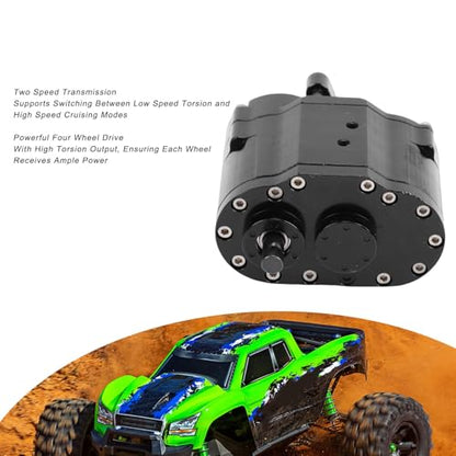 RC Transmission Gearbox, Alloy 2 Speeds Transfer Gearbox Replacement for SCX10 D90 1/10 Scale RC Crawler