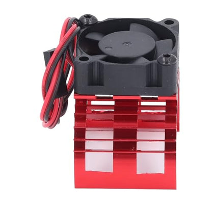 Generic RC Motor Cooling Fan with Aluminum Alloy Heatsink for 540 550 3650 3660 3665 Brushed Brushless Motors Compatible with SCX10 90046 AXI03007 Gen8 VS4-10 (Red) - color: Red