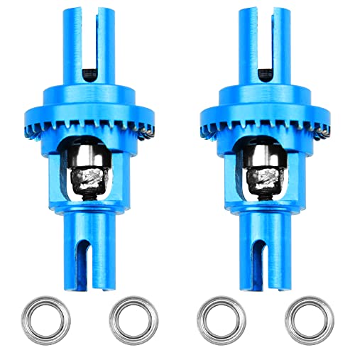 2Pcs Vgoohobby Metal Ball Differential W/Bearing Upgrade Part Compatible with WLtoys 1/28 K969 K979 K989 K999 P929 P939 MINI-Q MINI-Z AWD IW04 RC Car (Blue) - color: Blue