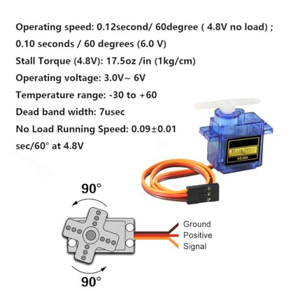 20Pcs SG90 Micro Servo Motor Mini Servo SG90 9g Analog Servo SG90 Steering Gear Compatible with RC Helicopter Airplane Car Boat Robot