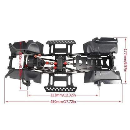 for Wrangler Body 1/10 RC Crawler 313mm Wheelbase Metal for Chassis Frame with Planetary Gear 2 Speed Transmission Fender Flares Set RC Parts(Fender Set) - size: Fender Set