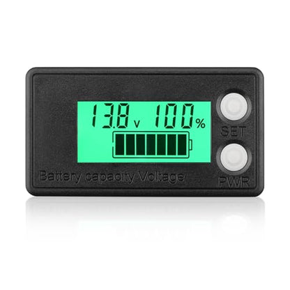DROK Waterproof Battery Monitor 12V 24V 36V 48V 72V Battery Meter 8-100V, Capacity Tester LCD Display with Green Backlight, Fit for Car Golf Cart RV Marine - color: Green