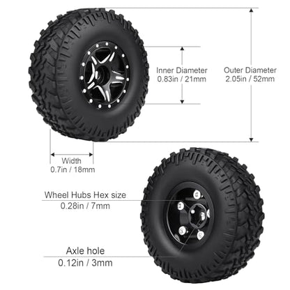 HobbyPark 1.0 Beadlock Wheels for TRX4M AX24 SCX24 FCX24 Enduro24 1/18 1/24 RC Crawler Car (Style B with Tires) - style: Style B with Tires