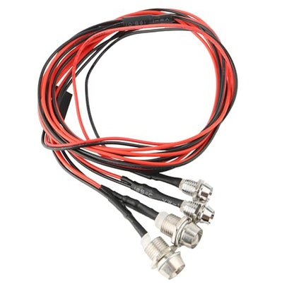 4 LEDs RC LED Light Headlights Taillight Kit Accessories Compatible with Traxxas HSP Tamiya Redcat RC4WD Axial SCX10 RC Cars Truck Tank Crawler(2 Red and 2 White)
