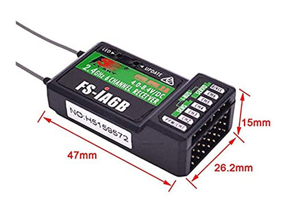 FLYSKY FS-iA6B Receiver 6CH 2.4GHz AFHDS2A with Double Antenna Compatible FS-i6 i6X i6S Transmitter Remote Control