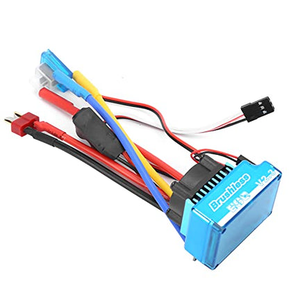 80A Brushless ESC Electric Speed Controller, Waterproof Brushless ESC for 1/10 1/12 RC Car and Boat, Sensorless Compatible with Cooling Fan Removal for Underwater Use