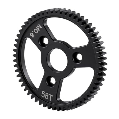 Carbon Steel 58T Spur Main Gear 32P 0.8M for 1/10 Tra-xxas Slash | Platinum Rustler Stampede 4x4 VXL 2WD Jato Rally E-REVO Summit T-Maxx - size: 58T