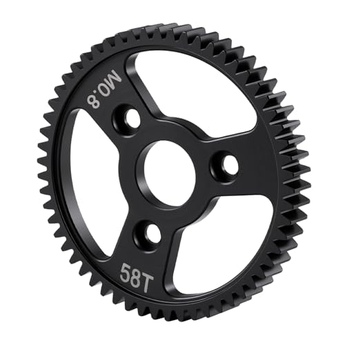 Carbon Steel 58T Spur Main Gear 32P 0.8M for 1/10 Tra-xxas Slash | Platinum Rustler Stampede 4x4 VXL 2WD Jato Rally E-REVO Summit T-Maxx - size: 58T