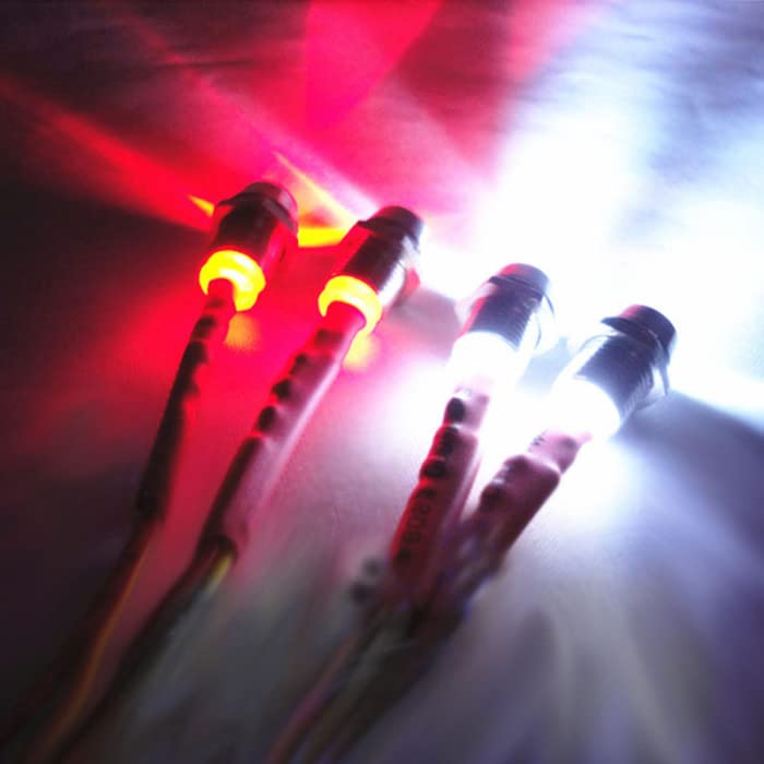 2 Sets RC 4 LED Light Kit Accessories RC Headlights/Taillight Kit for 1/10 Crawler Car Axial SCX10 D90 D110 TRX4 TRX6 Redcat Upgrades Parts - color: Black