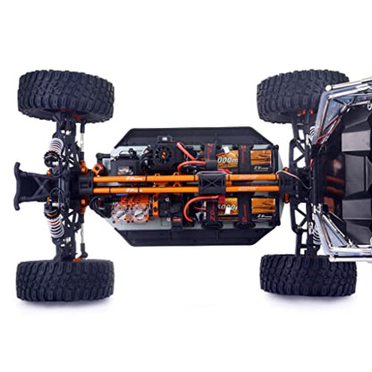 1/7 Scale 4WD Brushless Desert Buggy, 2000KV Motor 150A ESC 25KG Metal Servo, CNC Adjustable Aluminum Shocks, 2.4GHz RTR Hobby Off Road RC Car for Adults 14+（Without Battery） - color: Black