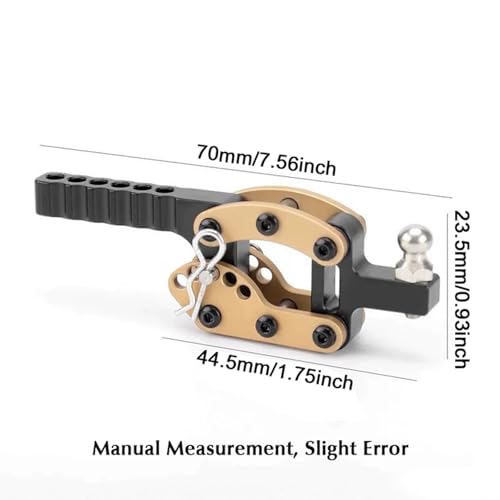 Adjustable Metal Trailer Hitch for TRX4 SCX10 GEN7 GEN8 | Adjustable Tow Hook, Receiver Mount, Durable Metal Construction, 1/10 RC Crawler Upgrades