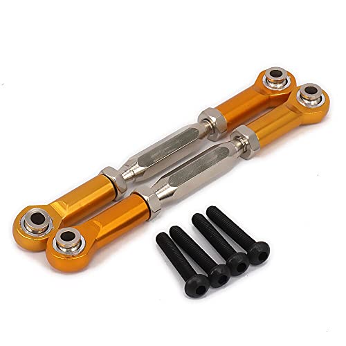 2pcs Aluminum Front/Rear Servo Link Steering for 1/10 Axial Yeti Rock Racer AX90026 Buggy Crawler Upgraded Hop-Up Parts - (Color: Black)