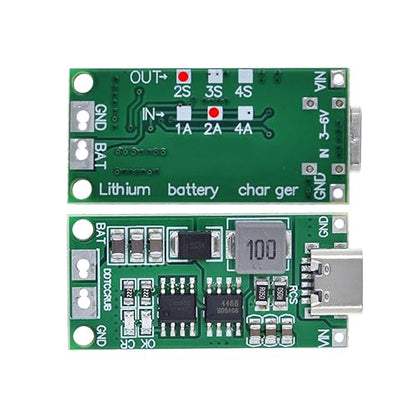 HiLetgo 2pcs Multi-Cell 2S 3S 4S USB-C to 8.4V 12.6V 16.8V (2S 2A) Step-Up Boost LiPo Polymer Li-Ion Charger Board 7.4V 11.1V 14.8V 18650 Lithium Battery Boost Module Type-C - style: 2S 2A