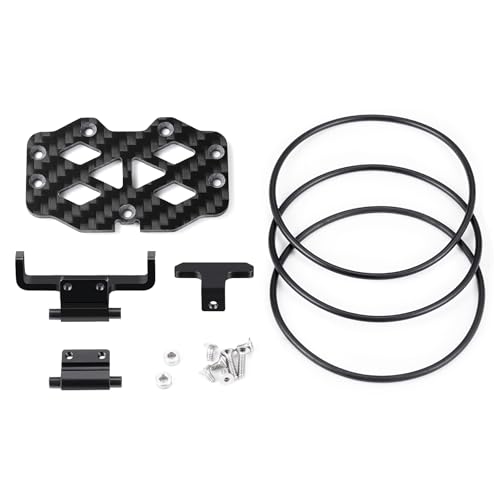 TRX4M Battery Tray Holder Mount Plate - Carbon Fiber and Aluminum Battery Protection Plate Bracket for TRX4M Defender Bronco K10 F150 1/18 RC Crawler Car Upgrades