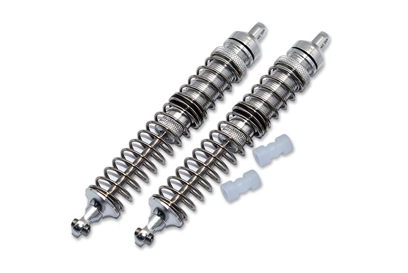 GPM Racing GPM for 1/8 LMT 4WD Solid AXLE Monster Truck Aluminum Front/Rear Adjustable Spring DAMPERS (130MM) -4PC Set (Silver)