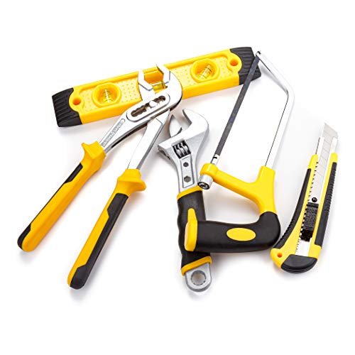 CARTMAN 218-Piece Household Tool Set, Yellow Home Repair Kit With Tool Case | Complete tool assortment for home repairs, office fixes, dorm needs, furniture setup, crafting, and everyday household fixes. - style: 218 PC