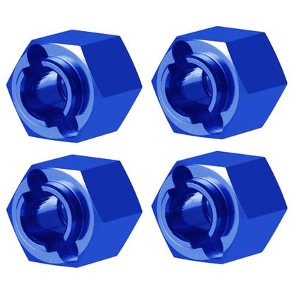 4PCS/Set Aluminum RC Car Wheel Hubs Adapters for Redcat Ascent 1/18th RC Crawler Car Upgrades (Blue) - color: Blue