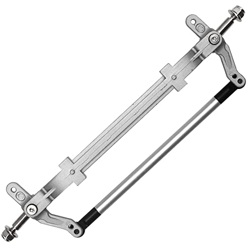 Metal Front Axle Steering Link Rod Pole Wheel Axle Compatible with Tamiya 1/14 RC Tractor Truck (Silver) - color: Silver