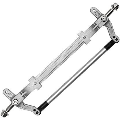Metal Front Axle Steering Link Rod Pole Wheel Axle Compatible with Tamiya 1/14 RC Tractor Truck (Silver) - color: Silver