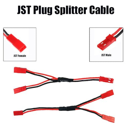 3pcs JST Plug Splitter Cable 1 JST Male Female to 2 JST Female Y Parallel Cable Harness Wire Compatible with Traxxas Cooling Fan ESC Battery Motor Roof Led Lights - color: 3pcs - 1 to 2 Sets