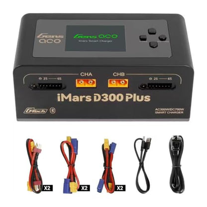 Gens ace iMars D300 Plus Smart Charger | Bluetooth App Control | G-Tech | Dual-Channel | Black