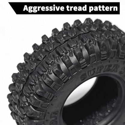 RC Tires 1.0" Cling On Tire for 1/24 RC Crawlers SCX24, 1/16 XIAOMI Jimny