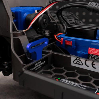 Aluminum Alloy Battery Holder Mount Hold-Down for Tra-xxas 1:16 Mini Maxx 4WD 1/1:10 Mini XRT VXL-3S Monster Truck Upgrades (Blue) - color: Blue